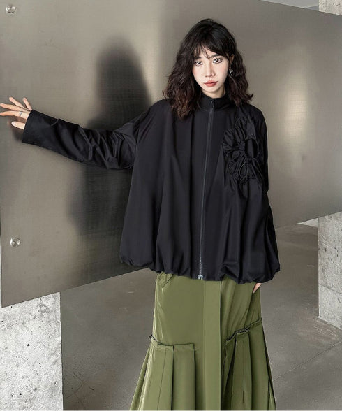 Drawstring Flower Jacket